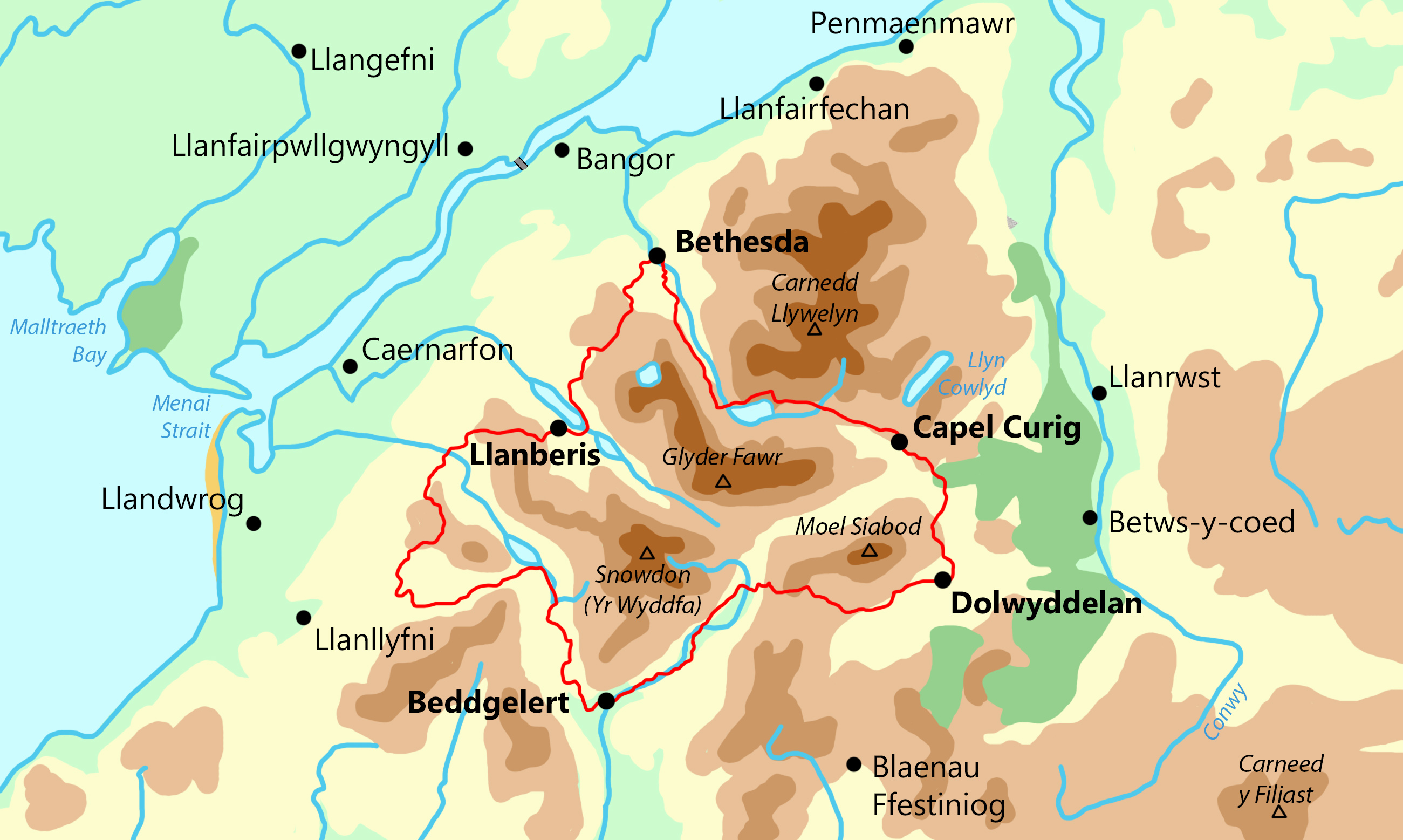 Snowdon Round map